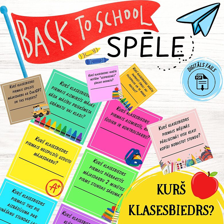 Back to School spēle "Kurš klasesbiedrs?", digitāls PDF fails