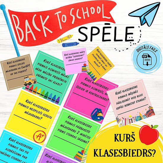 Back to School spēle "Kurš klasesbiedrs?", digitāls PDF fails