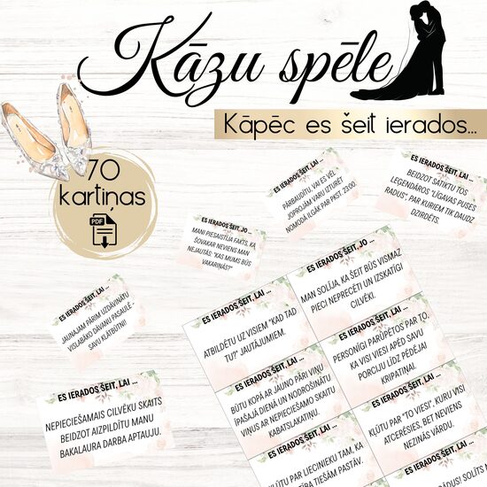 Kāzu spēle "Kāpēc es šeit ierados?", digitāls PDF fails