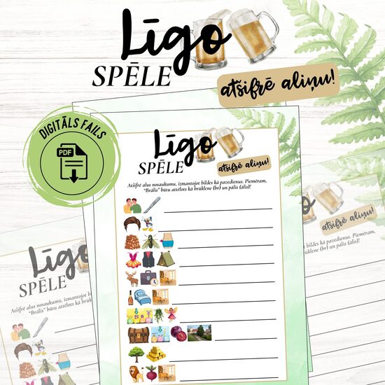 Līgo spēle "Atšifrē aliņu", digitāls PDF fails