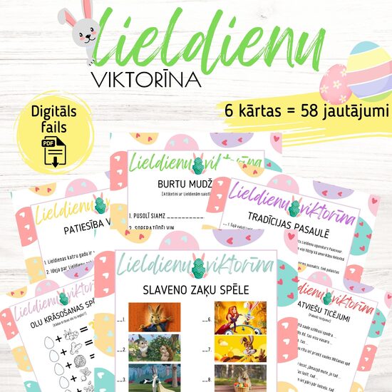 Lieldienu viktorīna, digitāls PDF fails